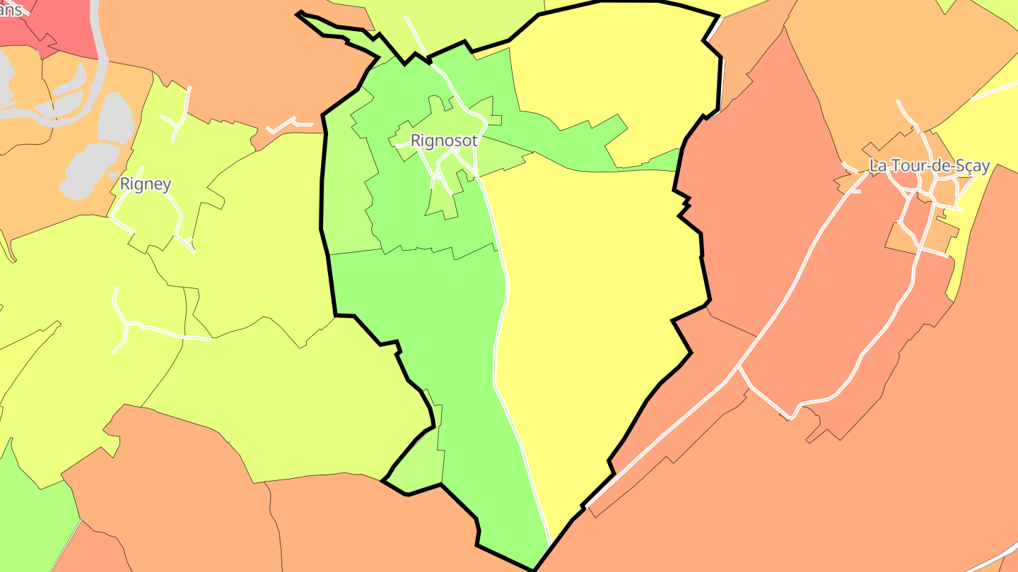 Carte des prix de l'immobilier Rignosot