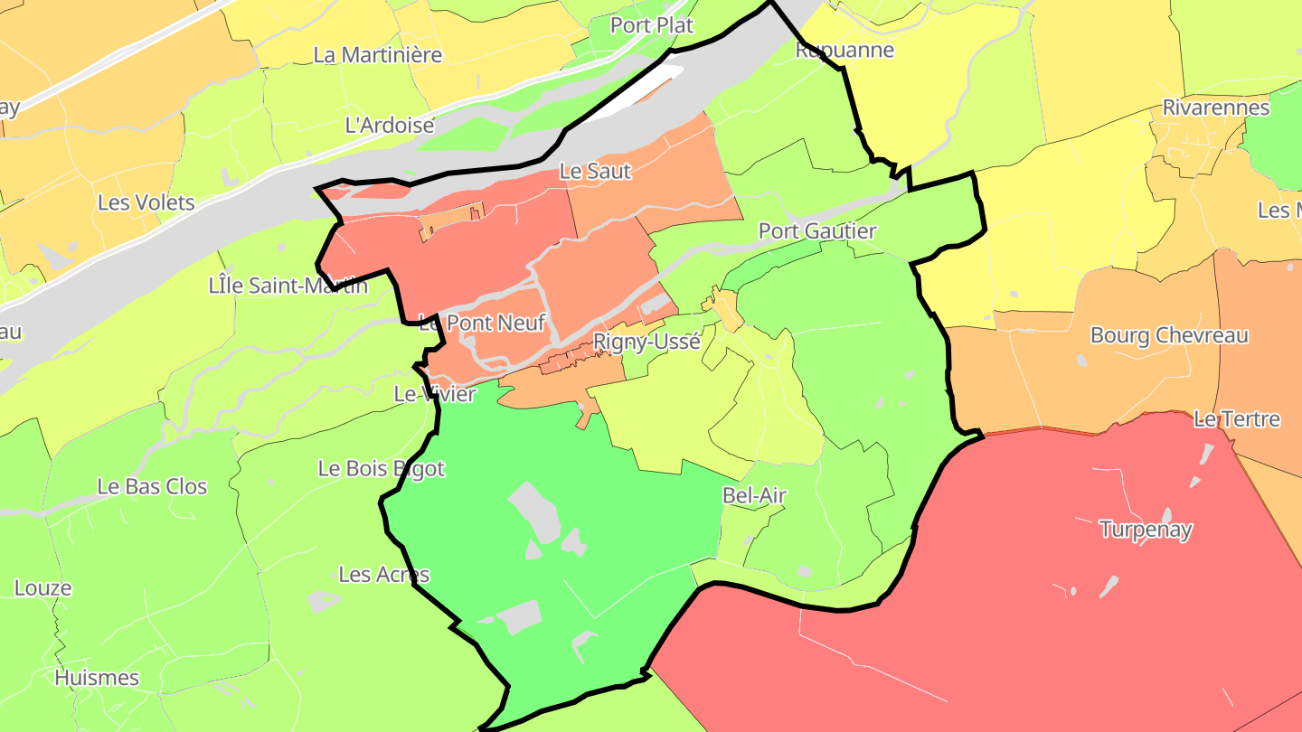 Carte des prix de l'immobilier Rigny-Ussé