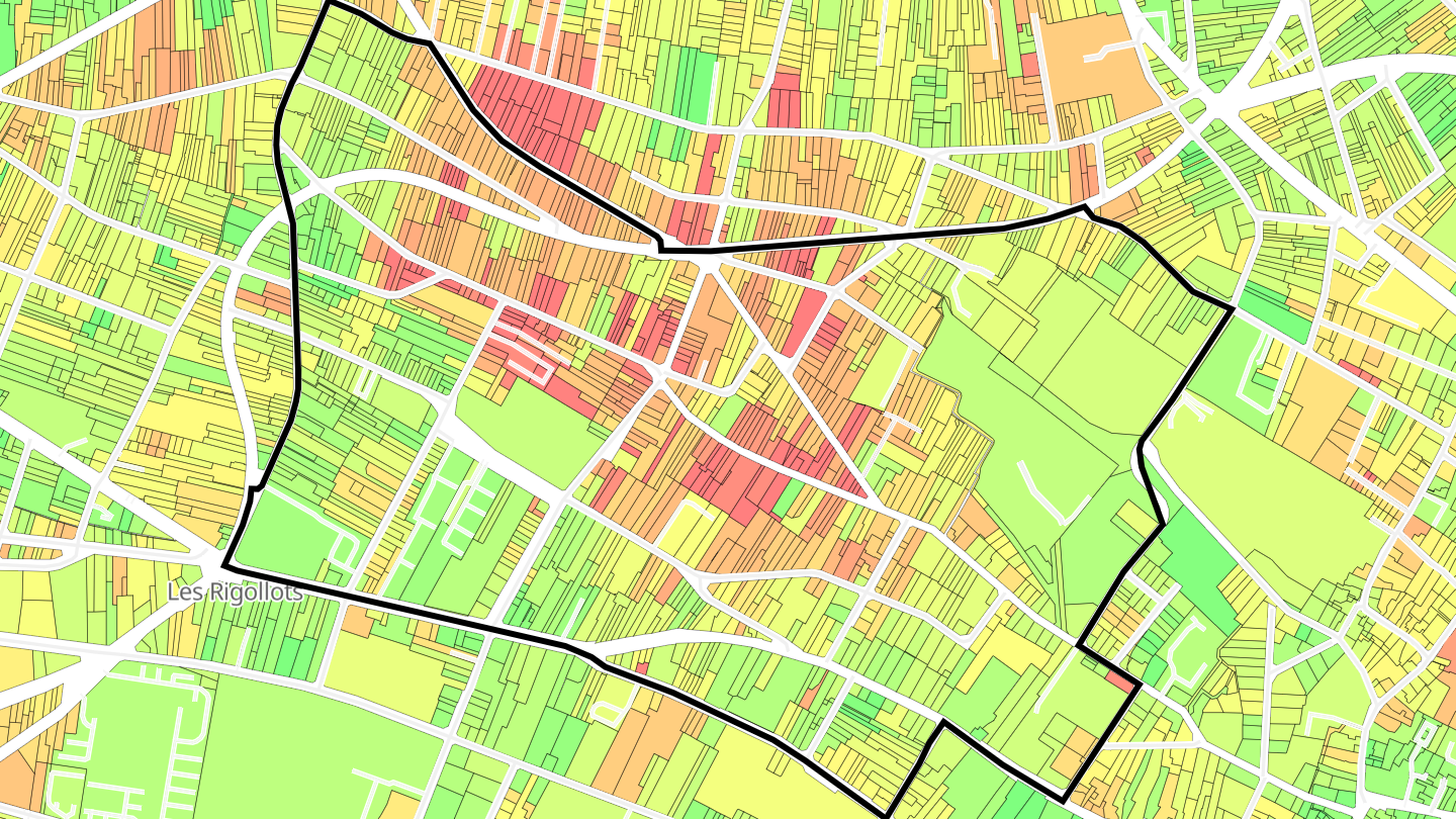 Carte des prix de l'immobilier Rigollots - Roublot - Carrières