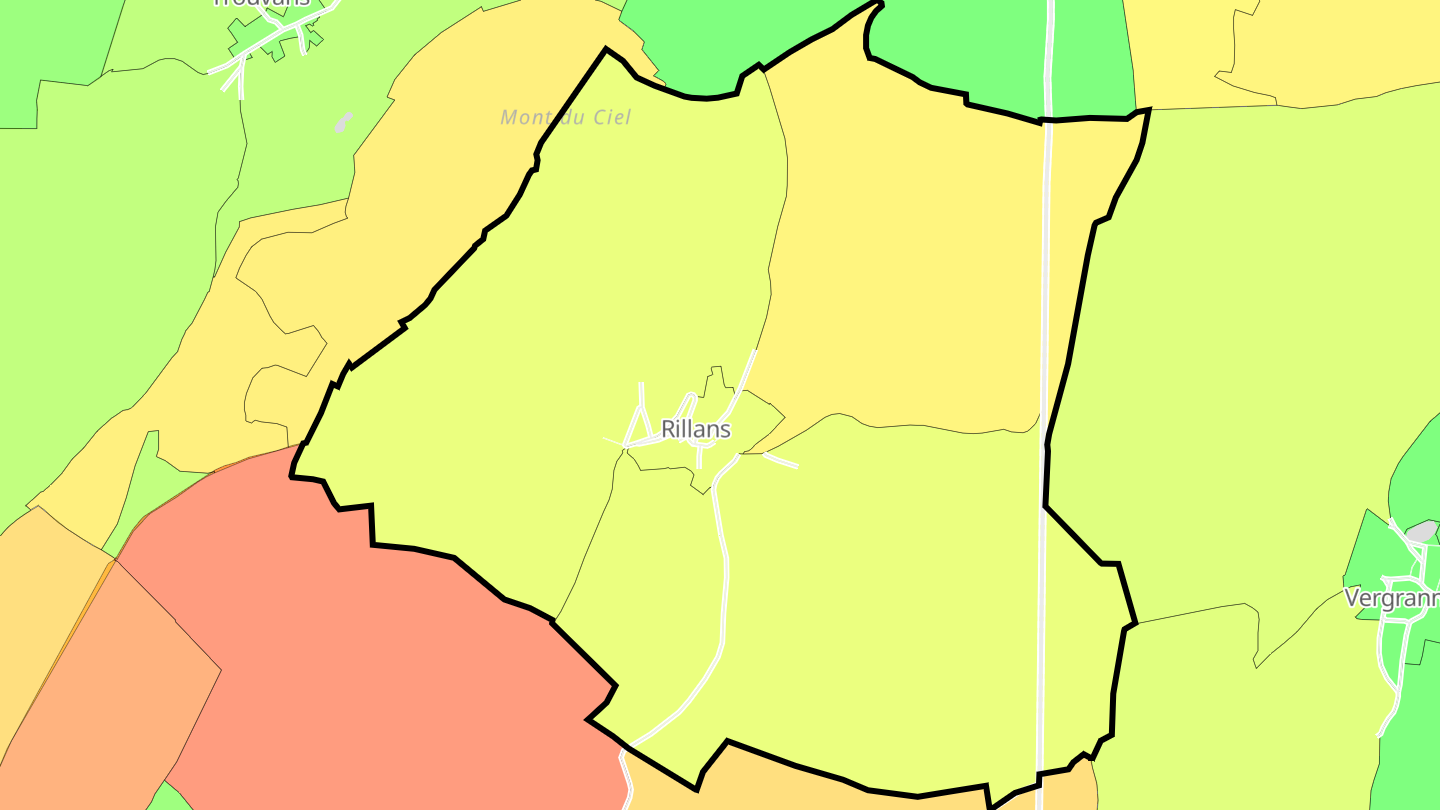 Carte des prix de l'immobilier Rillans