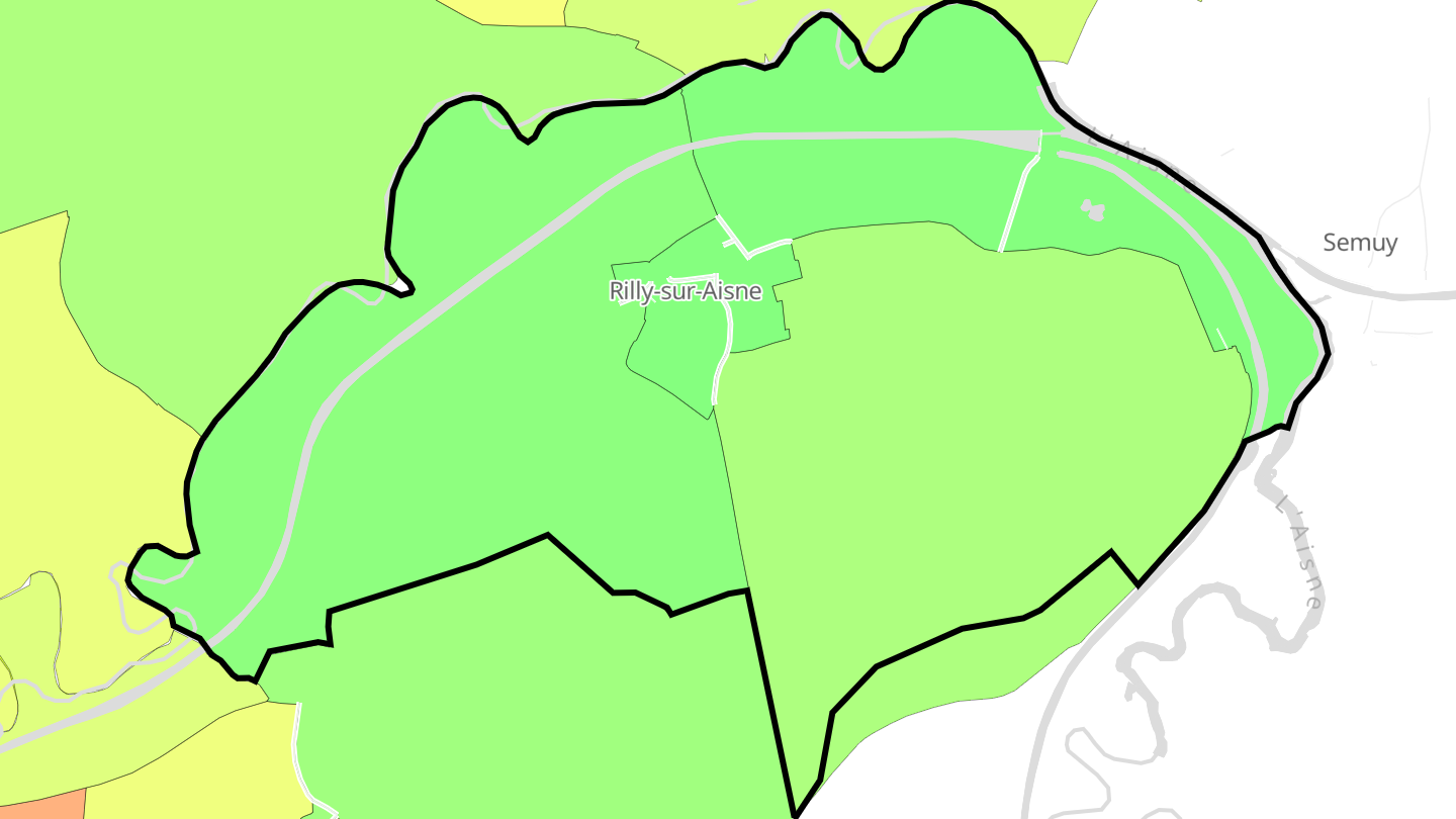 Carte des prix de l'immobilier Rilly-sur-Aisne