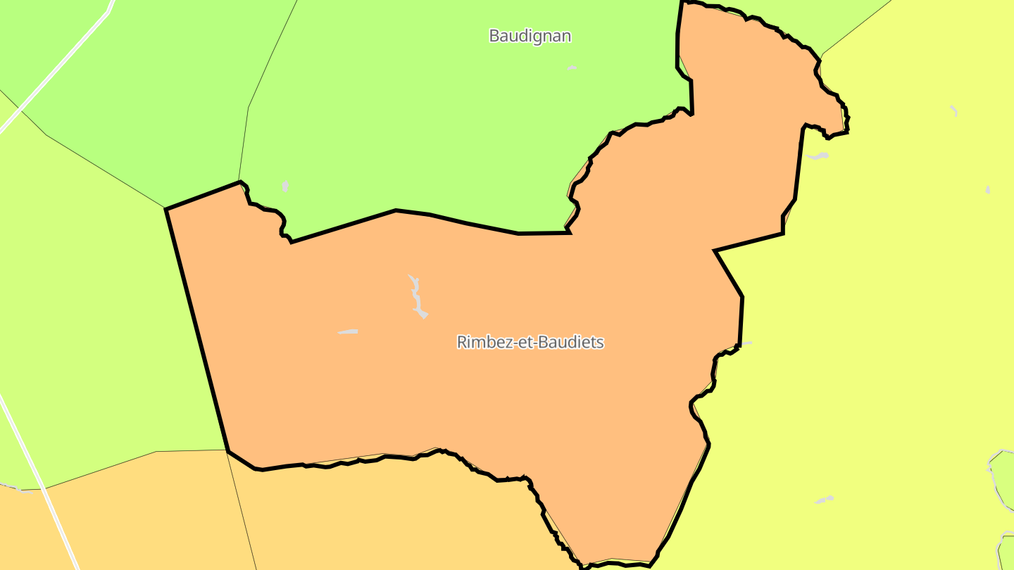 Carte des prix de l'immobilier Rimbez-et-Baudiets