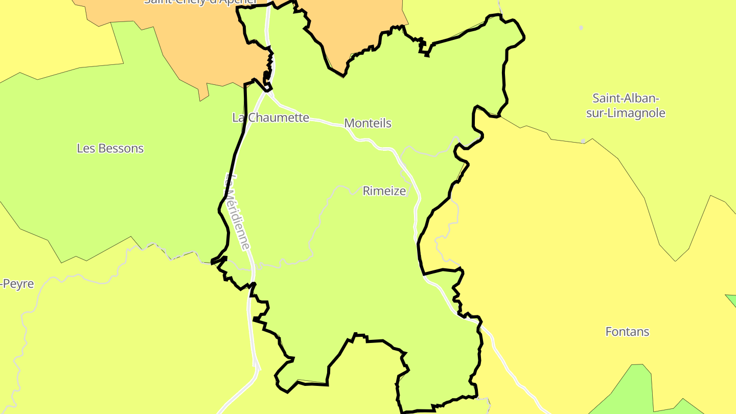 Carte des prix de l'immobilier Rimeize