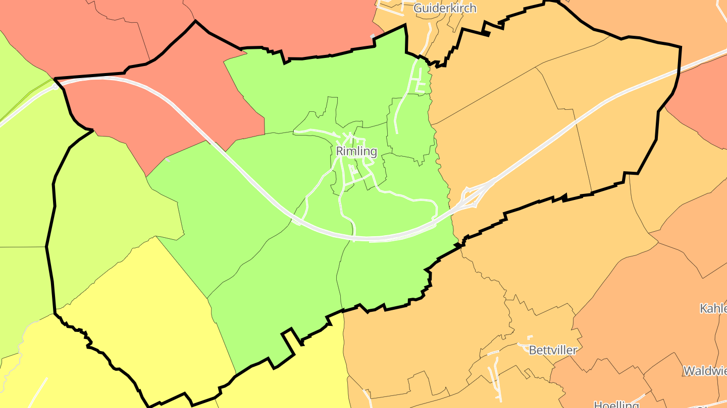 Carte des prix de l'immobilier Rimling