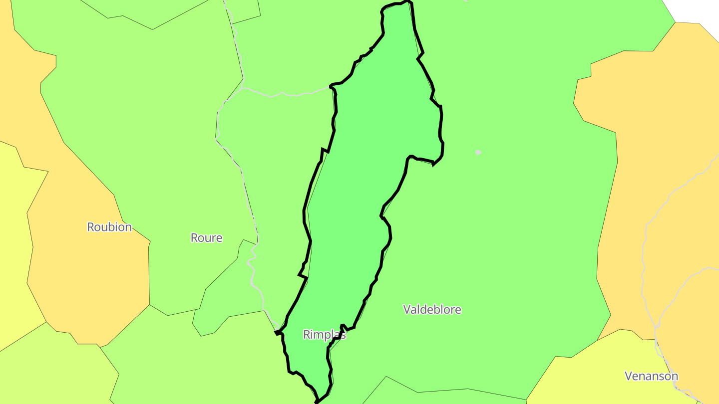 Carte des prix de l'immobilier Rimplas