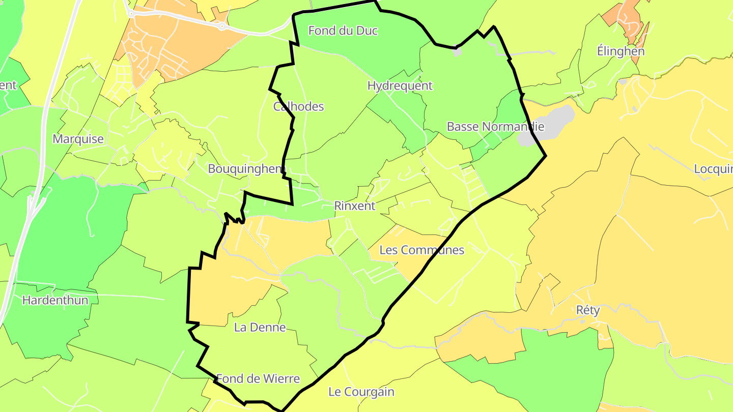 Carte des prix de l'immobilier Rinxent