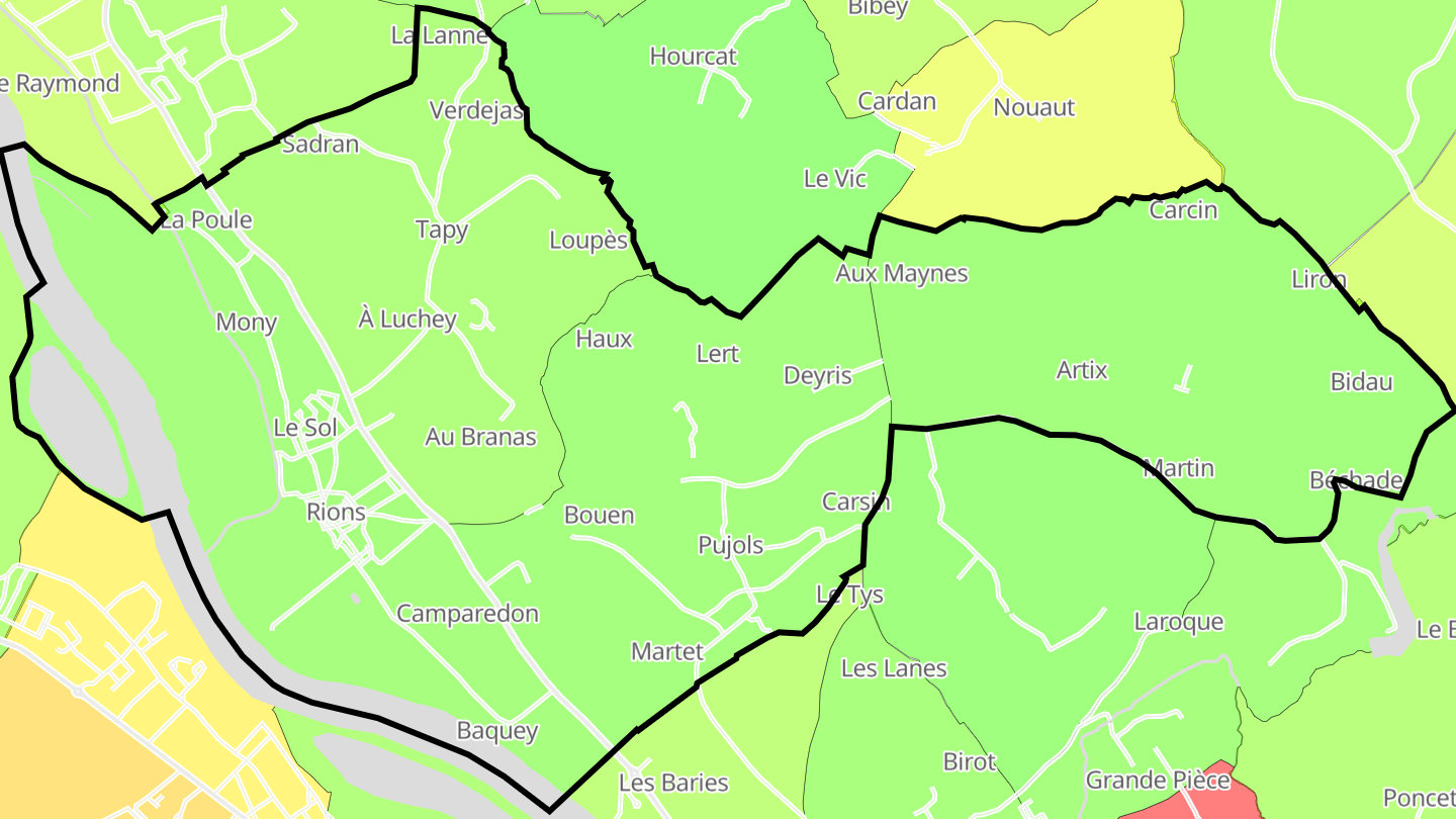 Carte des prix de l'immobilier Rions