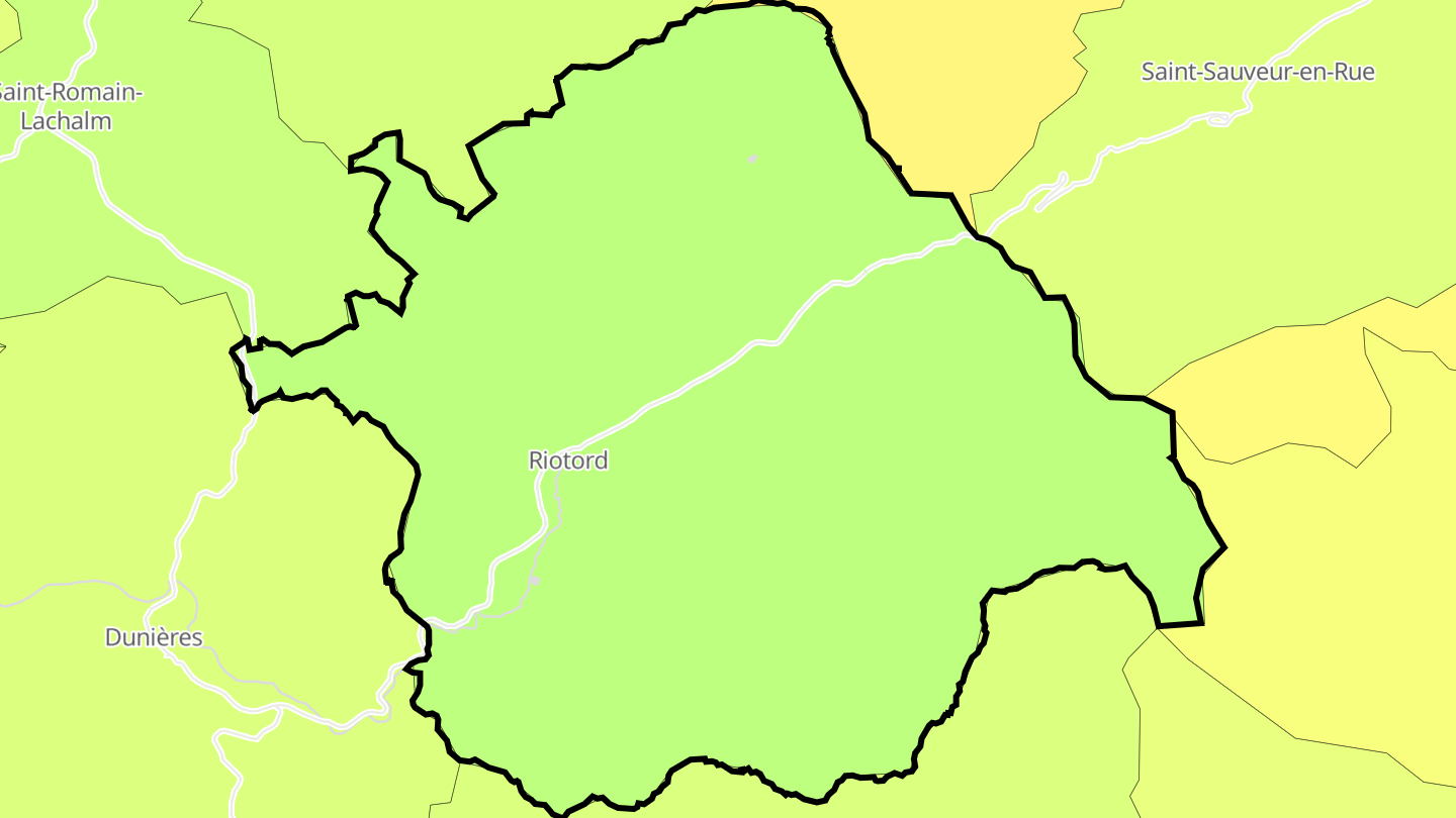 Carte des prix de l'immobilier Riotord