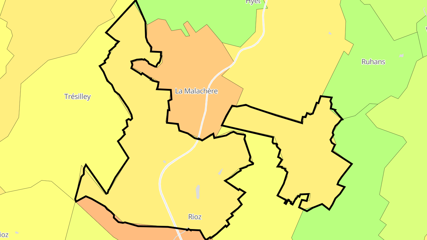 Carte des prix de l'immobilier Rioz