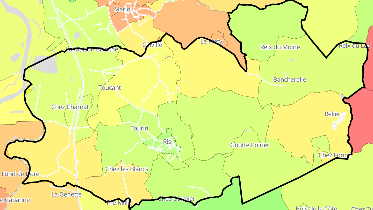 Carte des prix de l'immobilier Ris