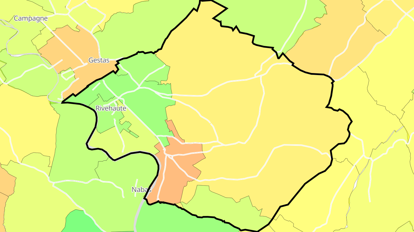 Carte des prix de l'immobilier Rivehaute