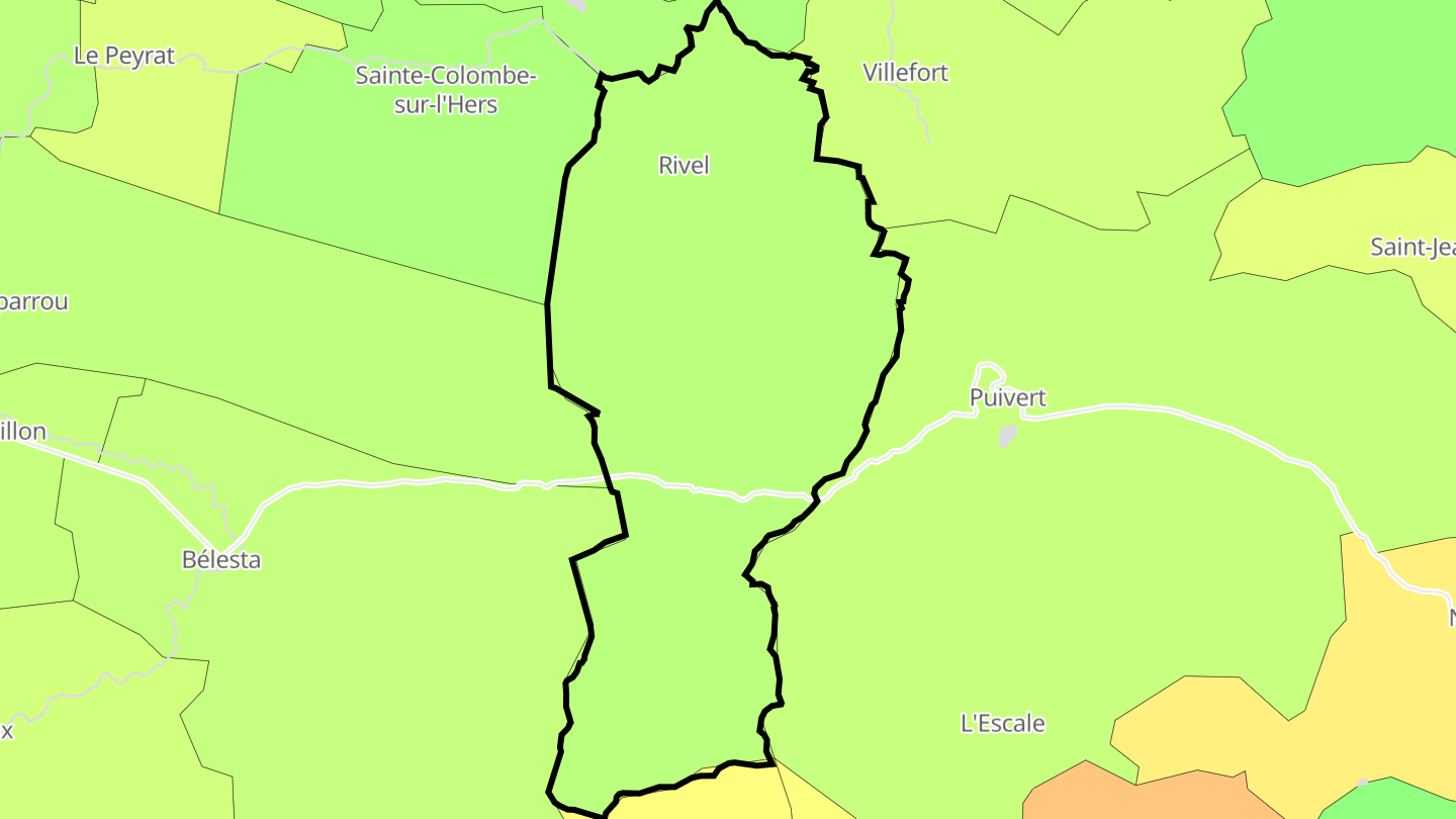 Carte des prix de l'immobilier Rivel