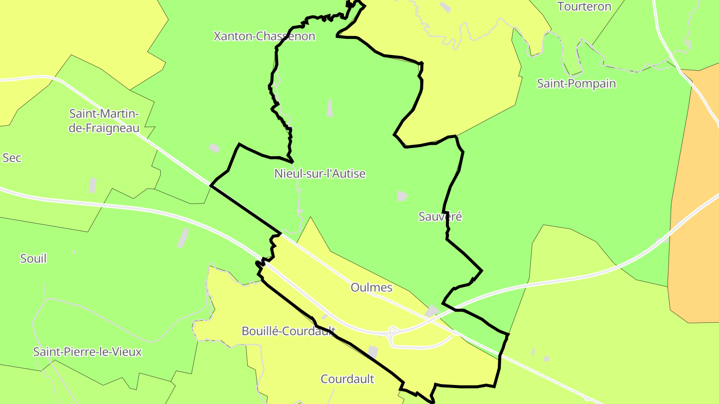 Carte des prix de l'immobilier Rives-d'Autise