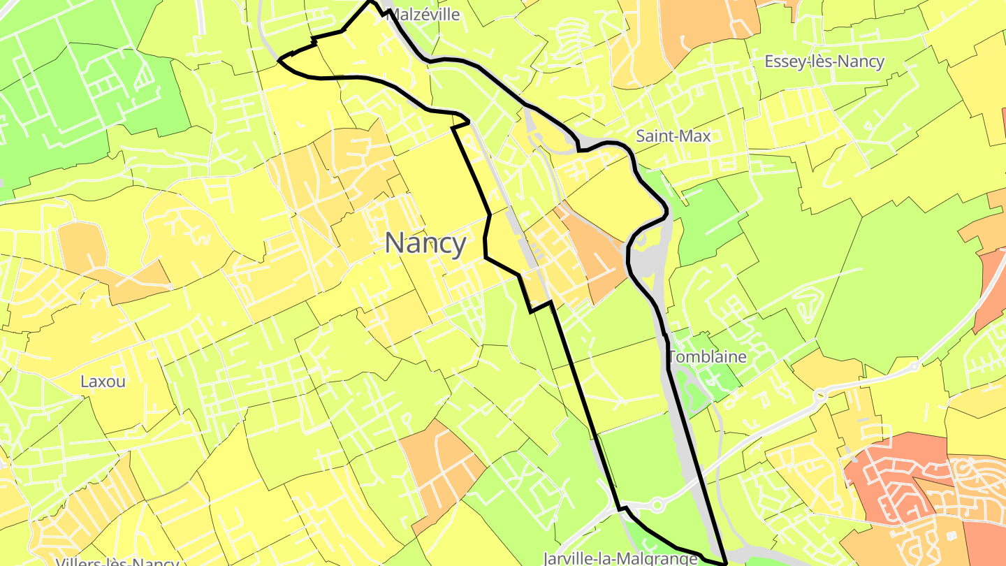 Carte des prix de l'immobilier Rives de Meurthe