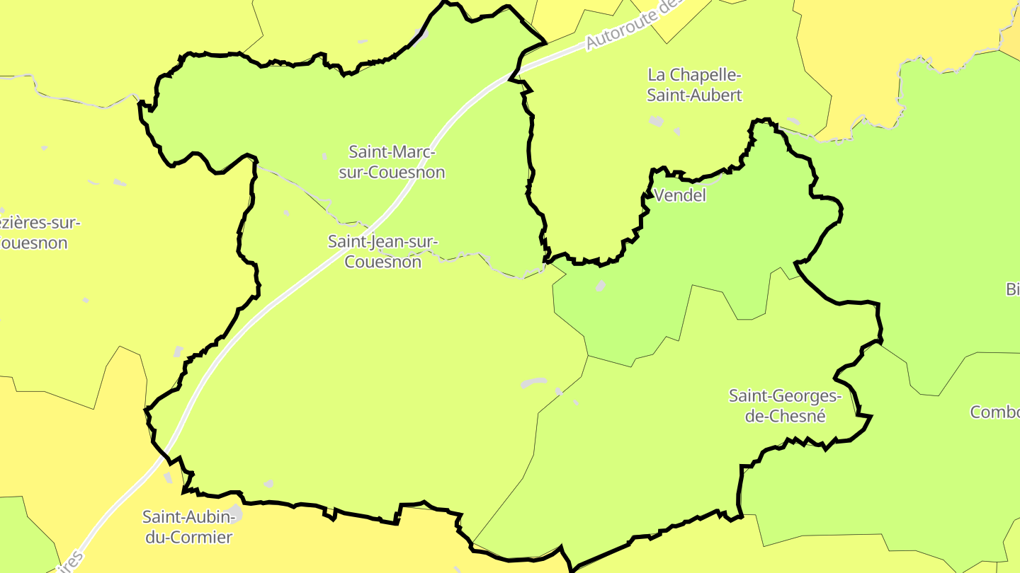 Carte des prix de l'immobilier Rives-du-Couesnon