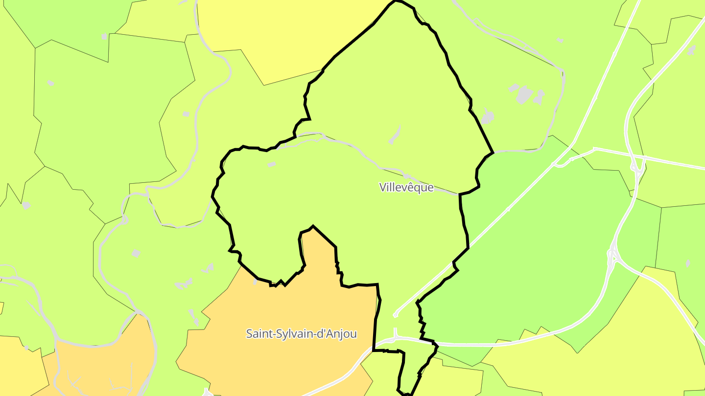 Carte des prix de l'immobilier Rives-du-Loir-en-Anjou