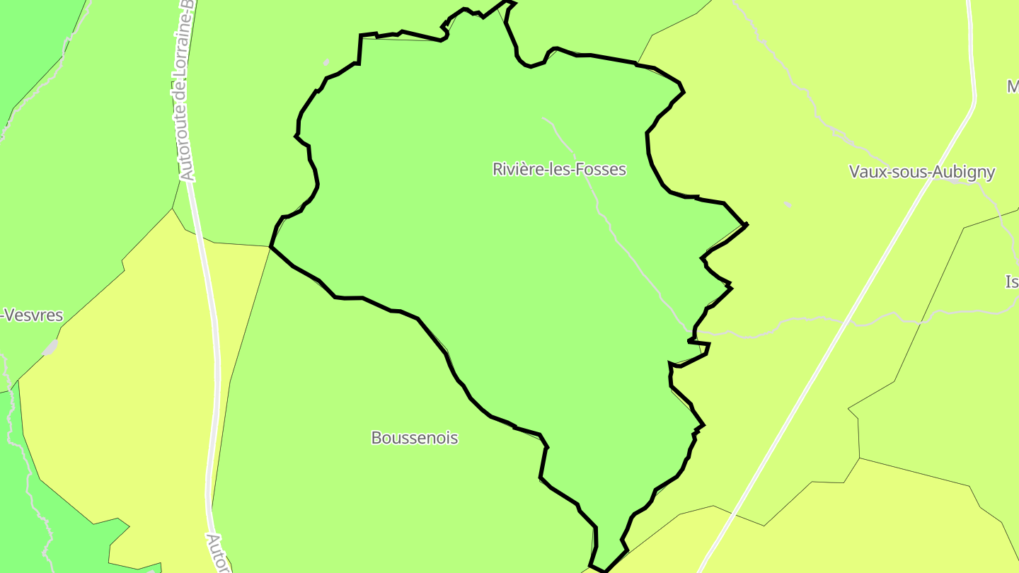 Carte des prix de l'immobilier Rivière-les-Fosses