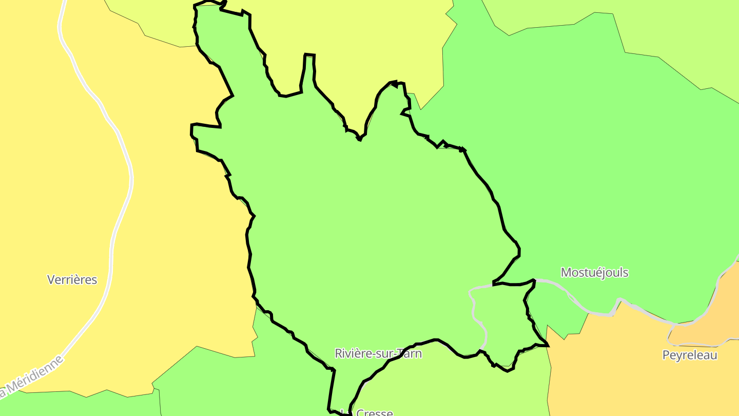 Carte des prix de l'immobilier Rivière-sur-Tarn