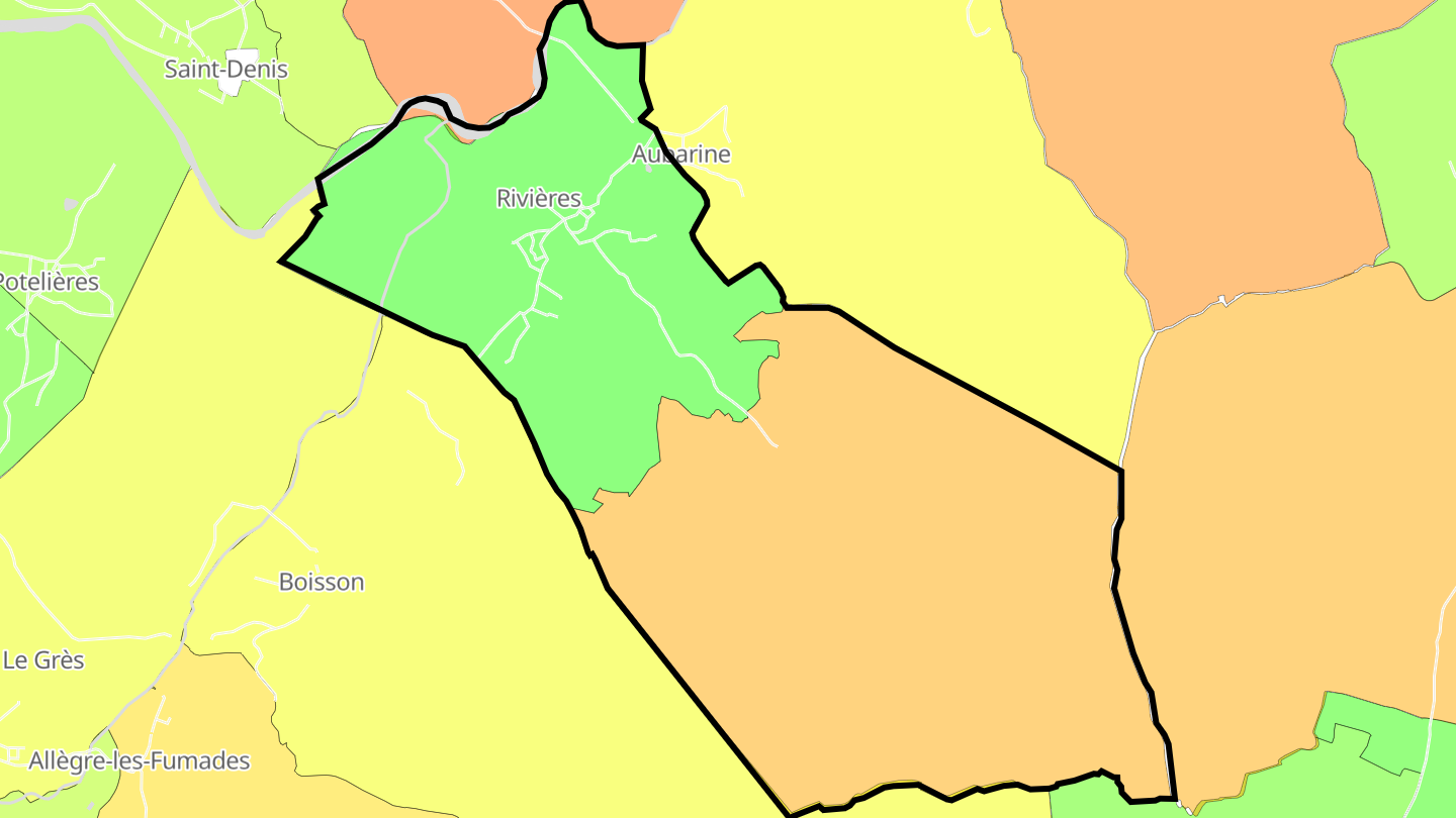 Carte des prix de l'immobilier Rivières