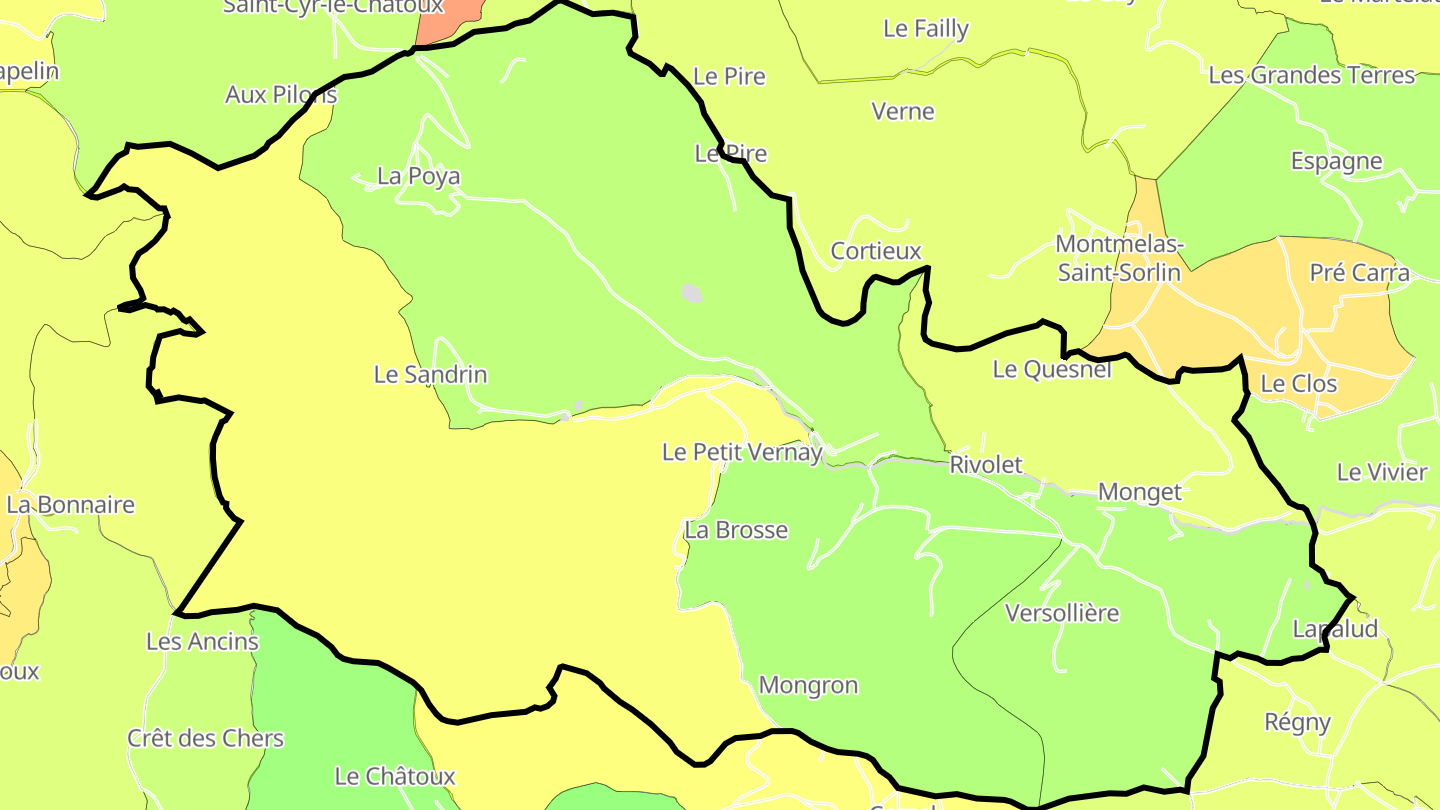Carte des prix de l'immobilier Rivolet
