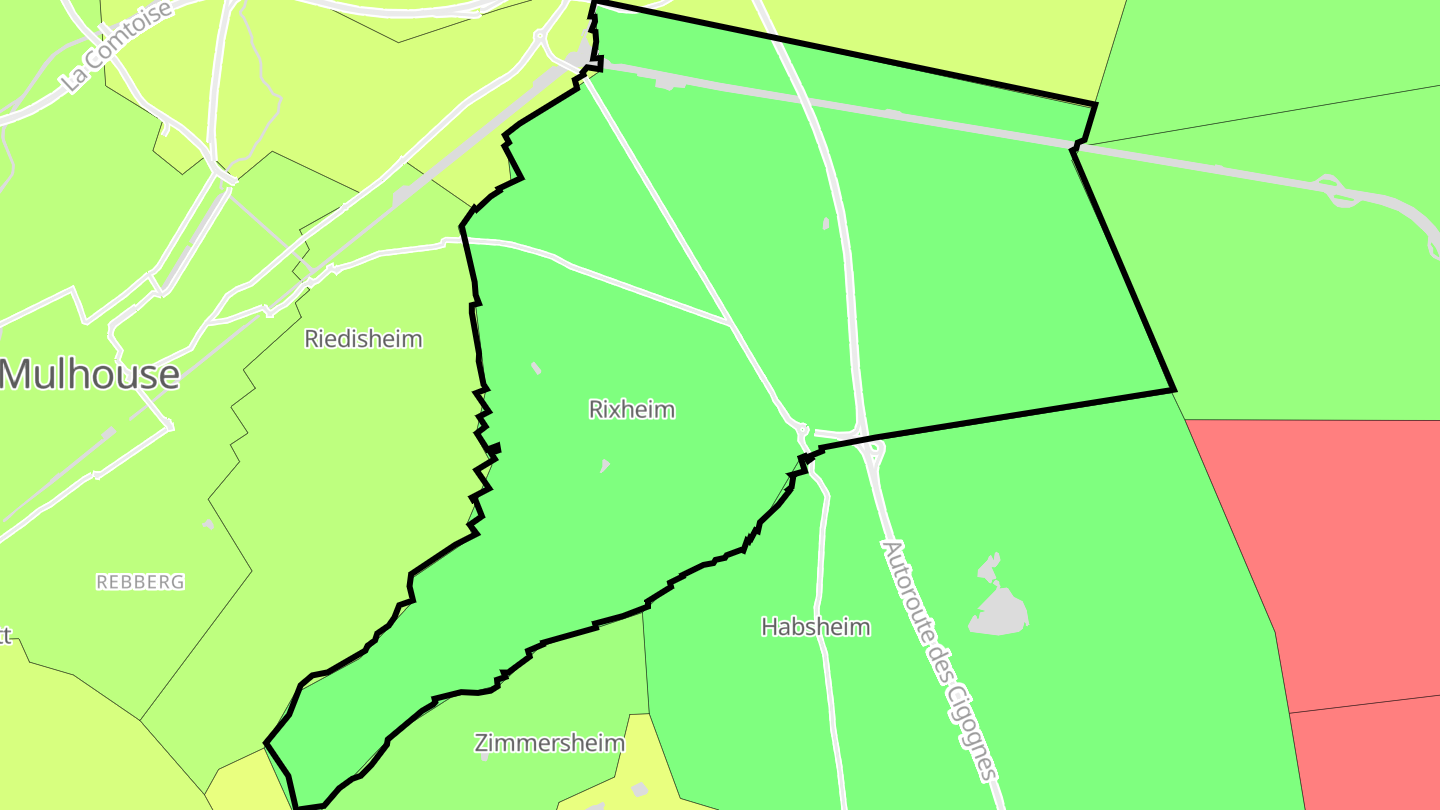 Carte des prix de l'immobilier Rixheim