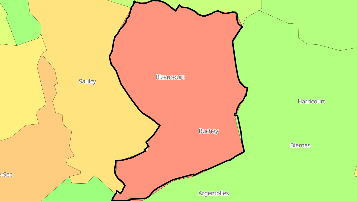 Carte des prix de l'immobilier Rizaucourt-Buchey