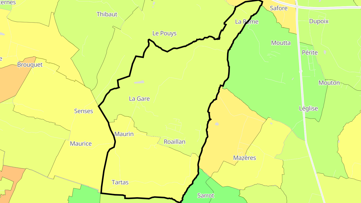 Carte des prix de l'immobilier Roaillan
