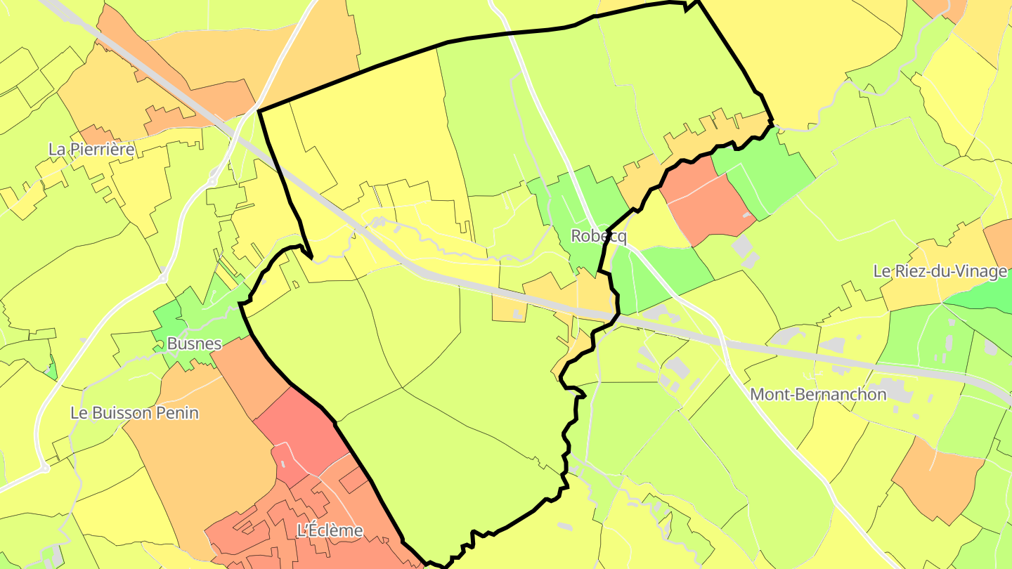 Carte des prix de l'immobilier Robecq