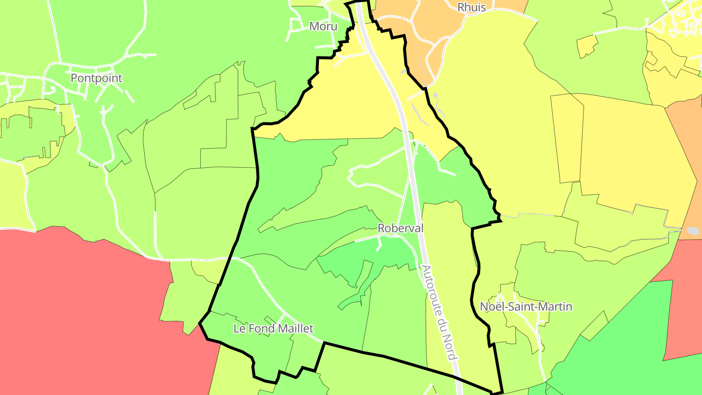 Carte des prix de l'immobilier Roberval