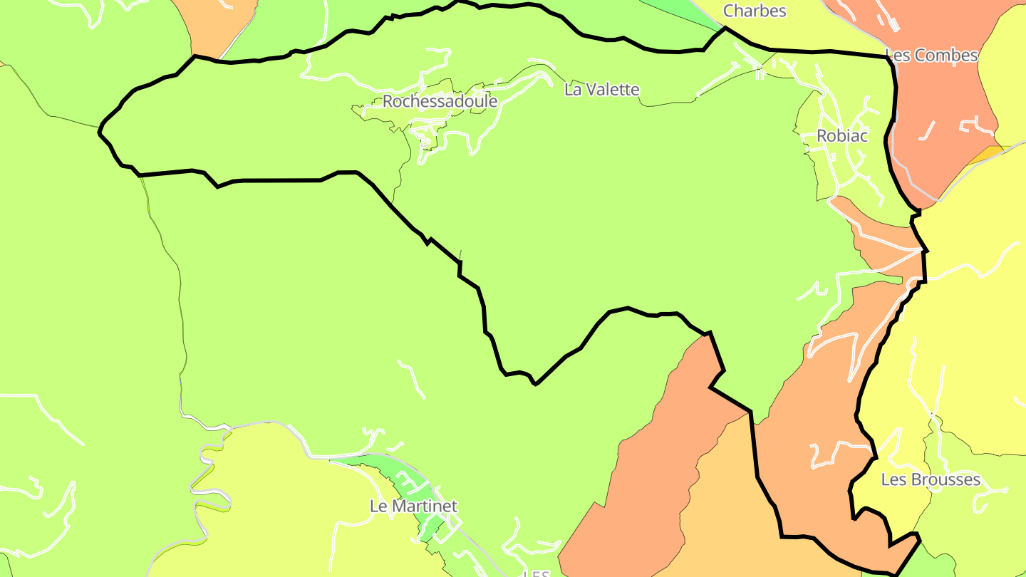 Carte des prix de l'immobilier Robiac-Rochessadoule