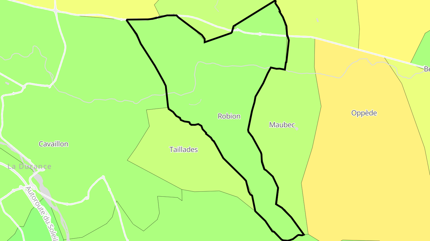 Carte des prix de l'immobilier Robion