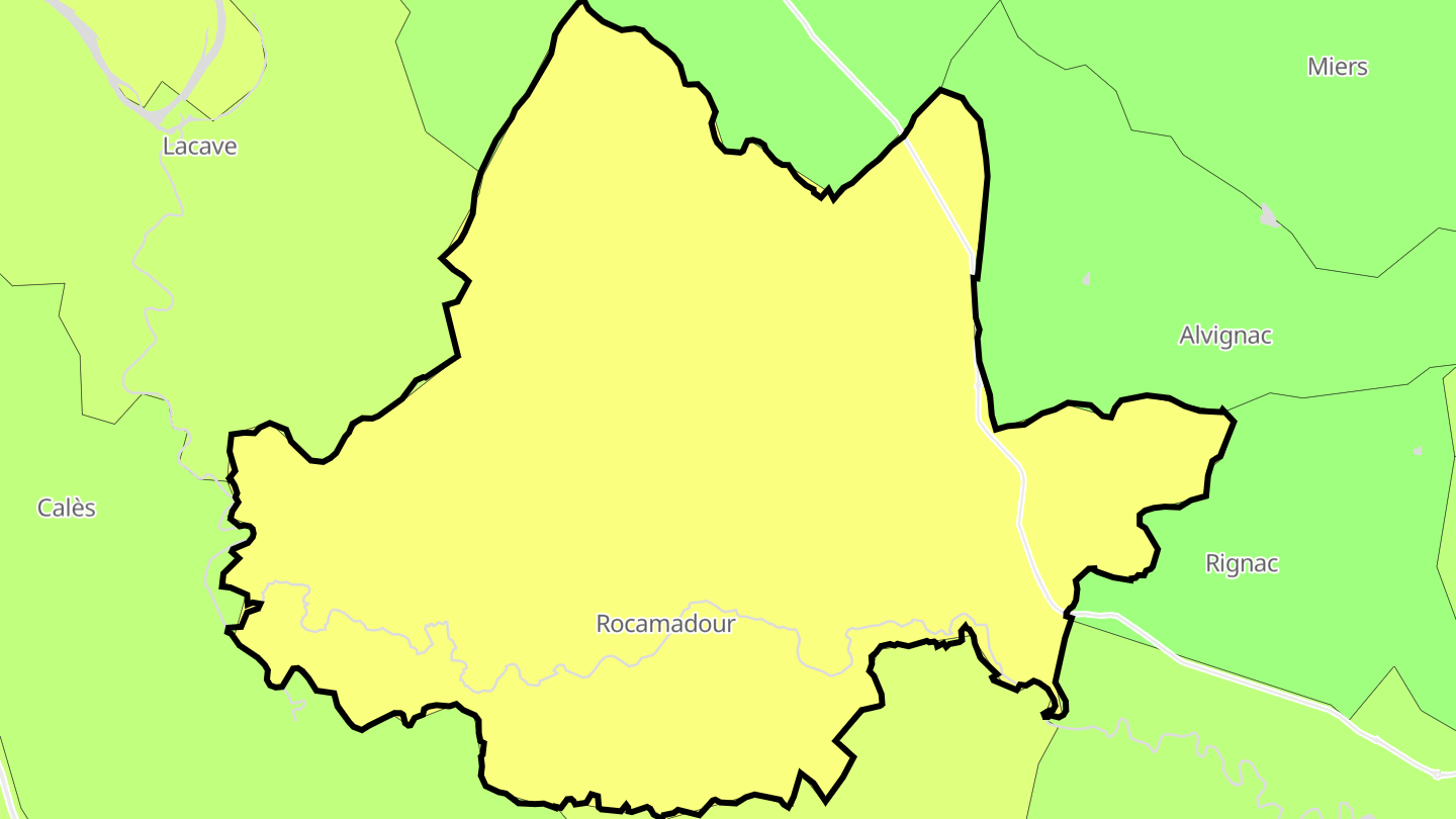 Carte des prix de l'immobilier Rocamadour