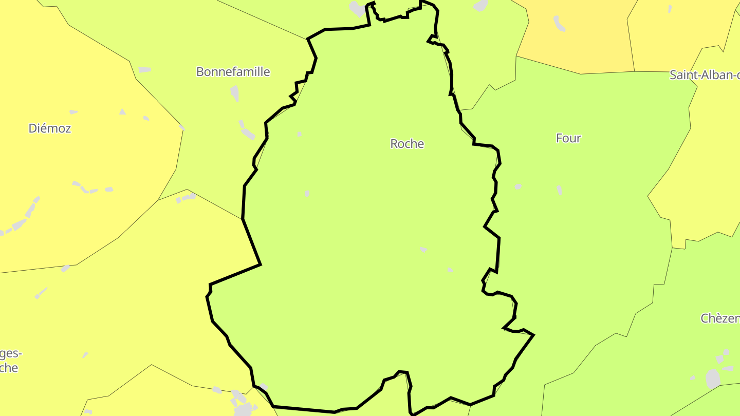 Carte des prix de l'immobilier Roche