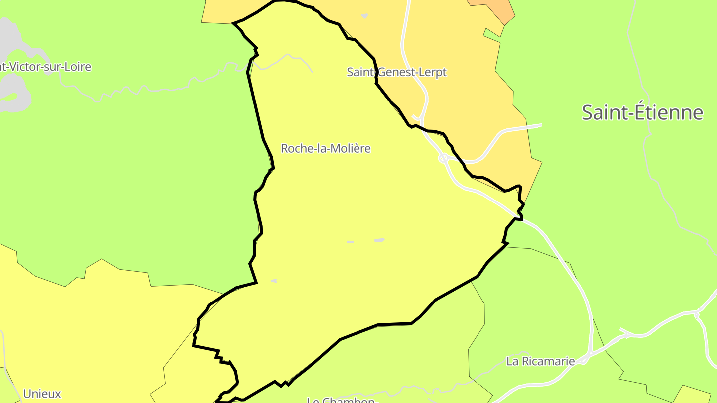 Carte des prix de l'immobilier Roche-la-Molière