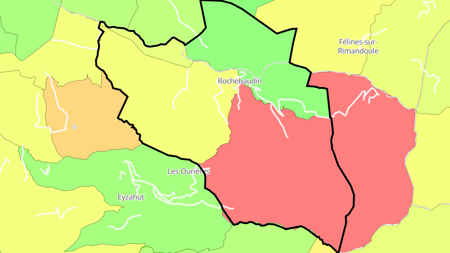 Carte des prix de l'immobilier Rochebaudin