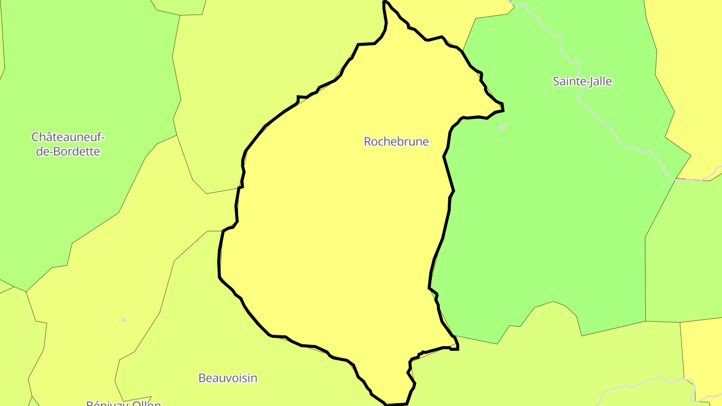 Carte des prix de l'immobilier Rochebrune