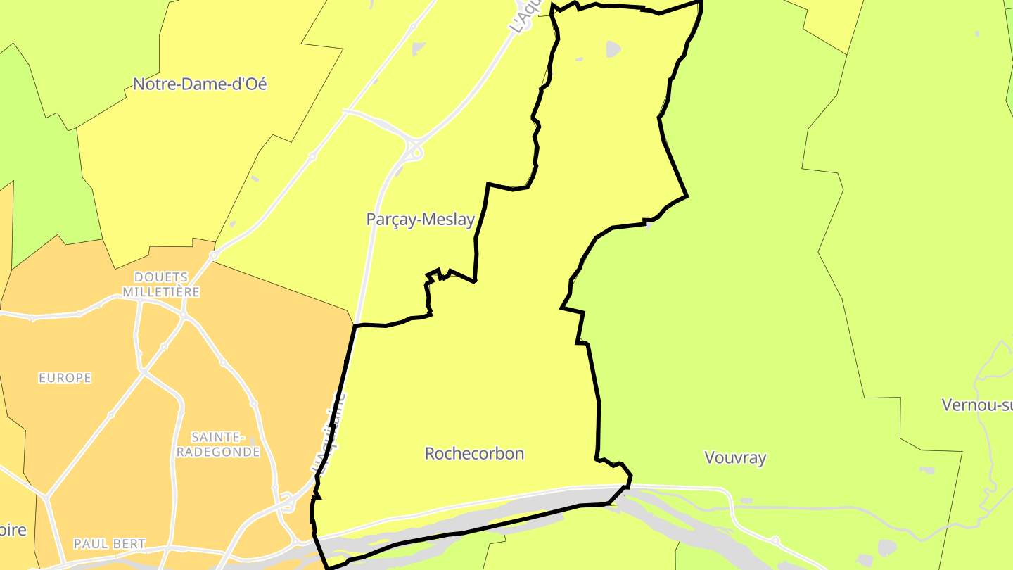 Carte des prix de l'immobilier Rochecorbon