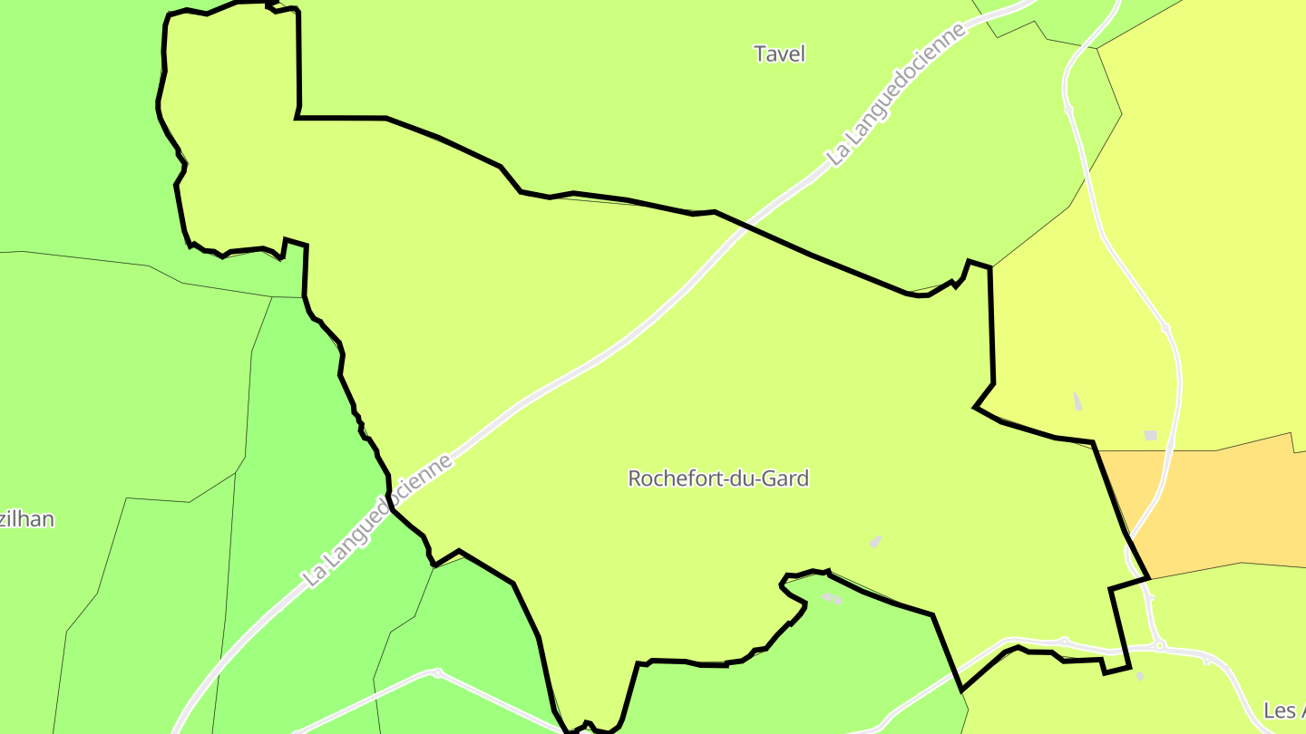Carte des prix de l'immobilier Rochefort-du-Gard