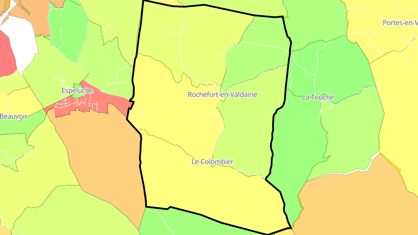 Carte des prix de l'immobilier Rochefort-en-Valdaine