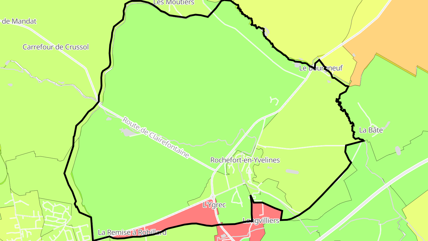 Carte des prix de l'immobilier Rochefort-en-Yvelines