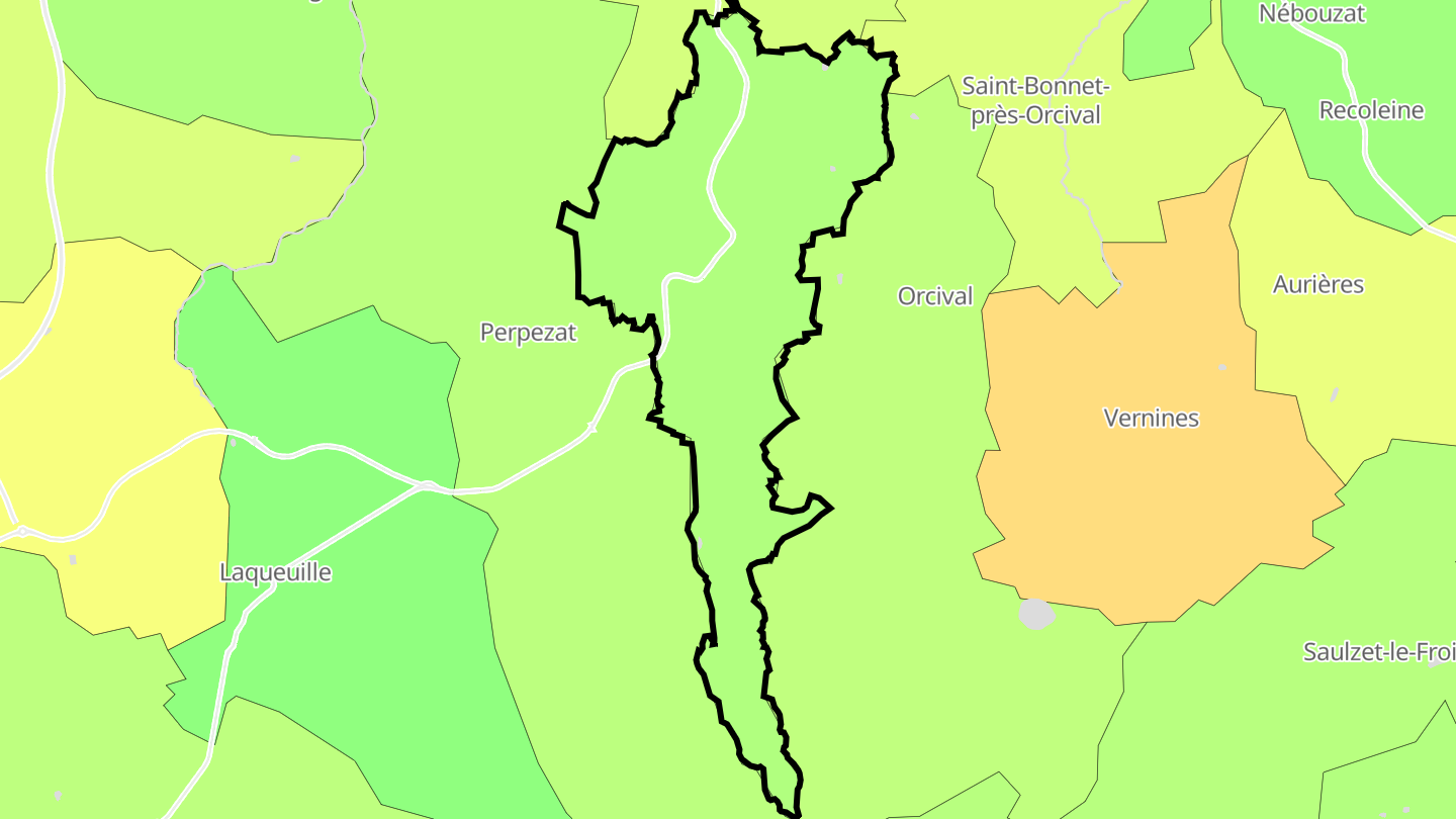 Carte des prix de l'immobilier Rochefort-Montagne