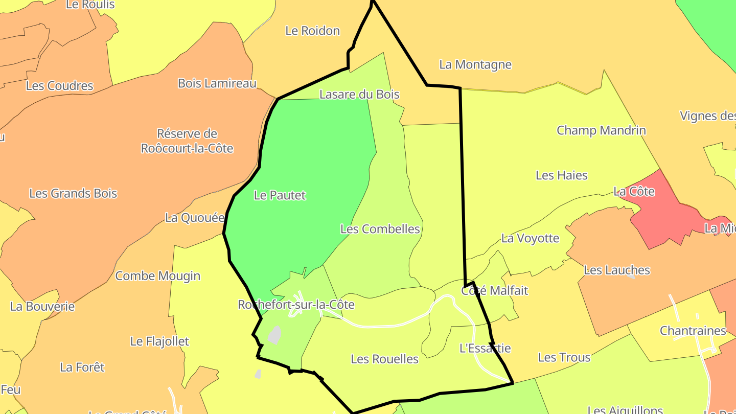 Carte des prix de l'immobilier Rochefort-sur-la-Côte