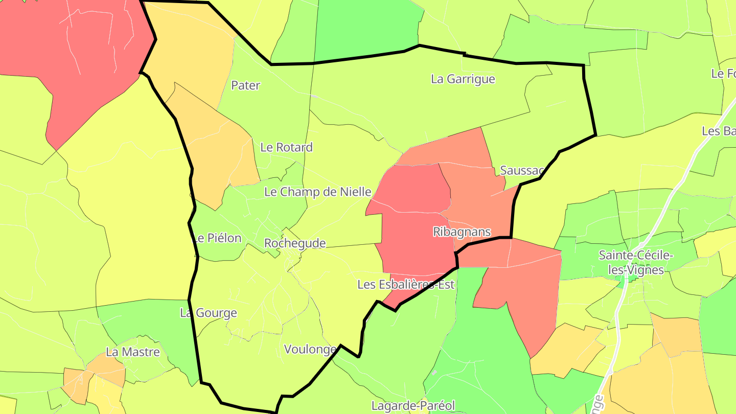 Carte des prix de l'immobilier Rochegude