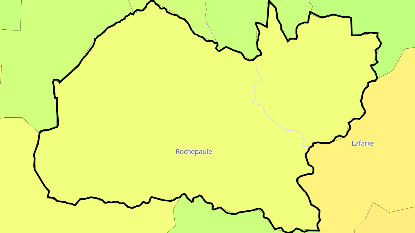 Carte des prix de l'immobilier Rochepaule