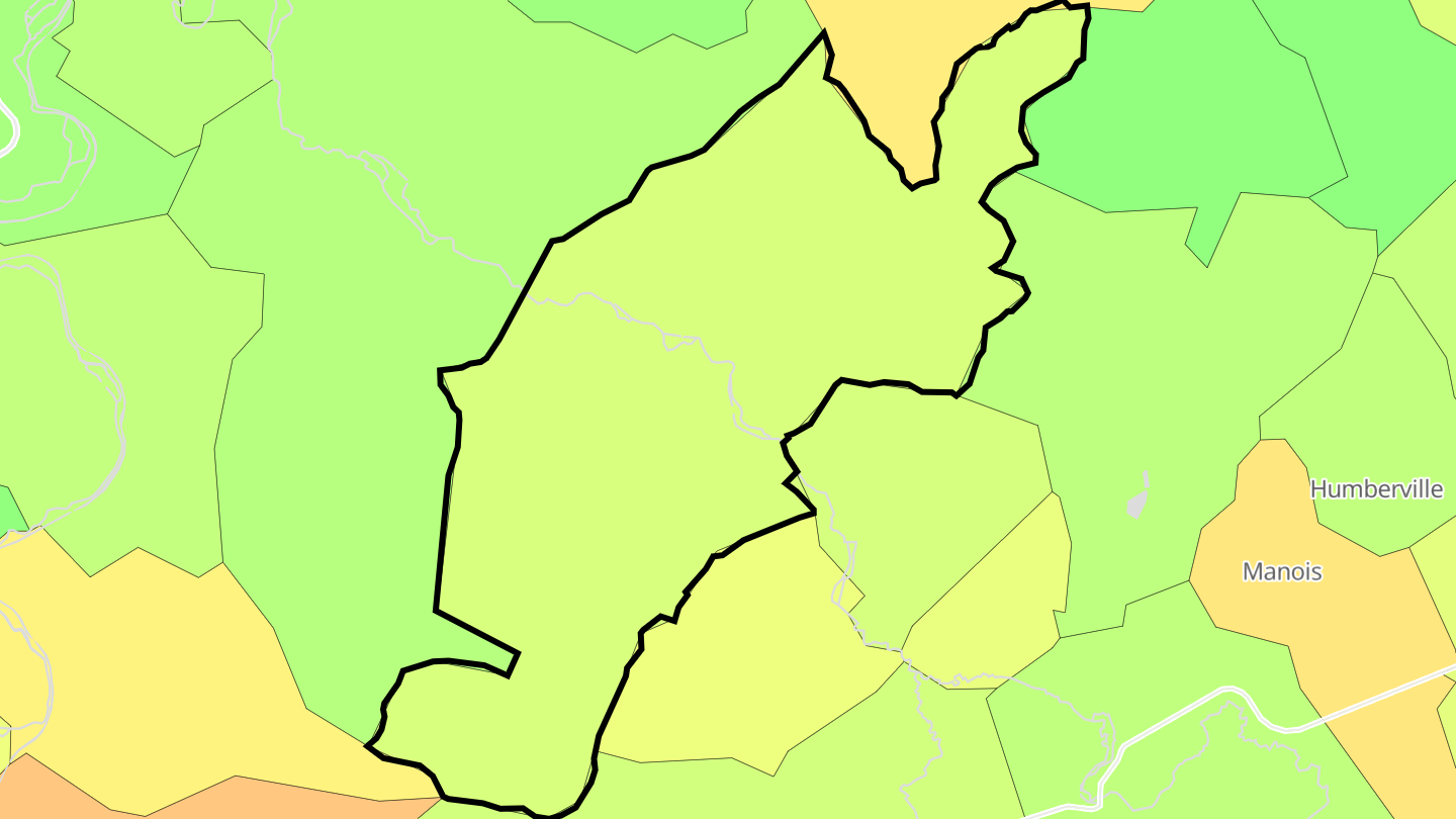 Carte des prix de l'immobilier Roches-Bettaincourt