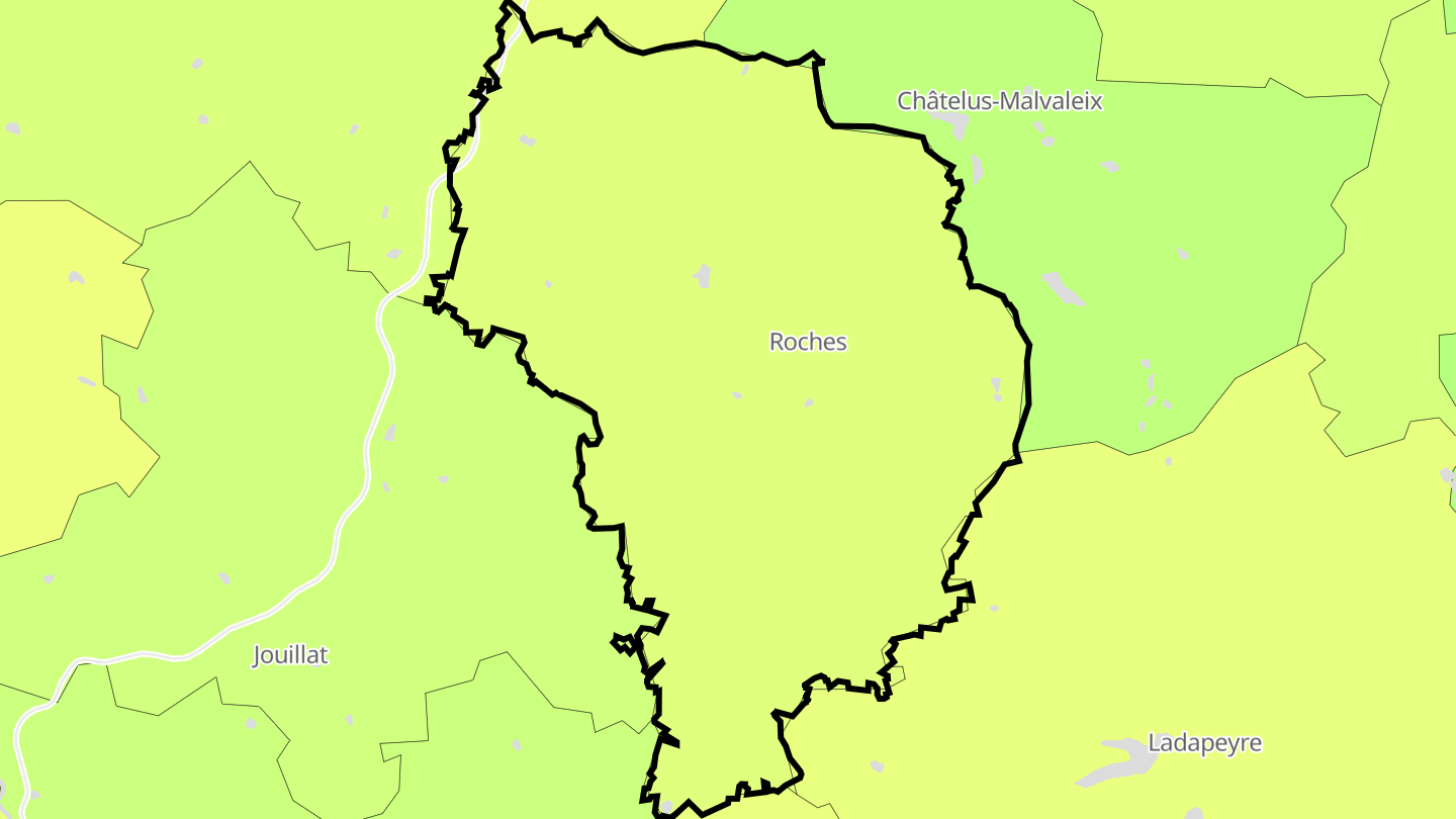 Carte des prix de l'immobilier Roches