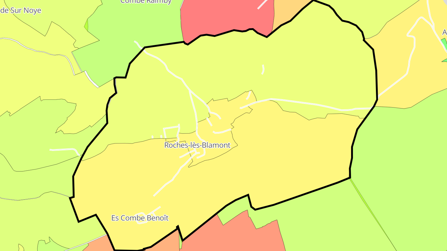Carte des prix de l'immobilier Roches-lès-Blamont