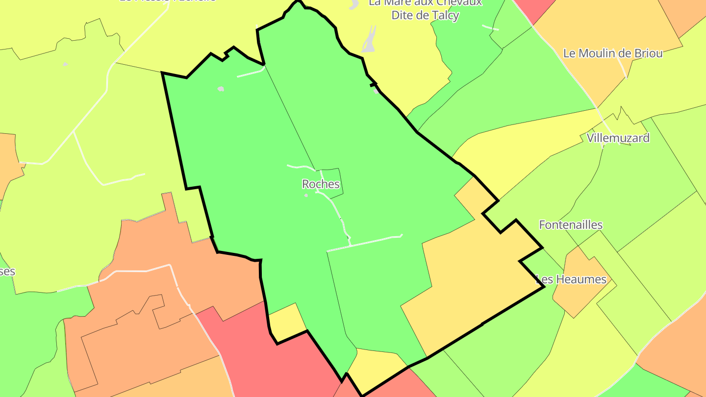 Carte des prix de l'immobilier Roches