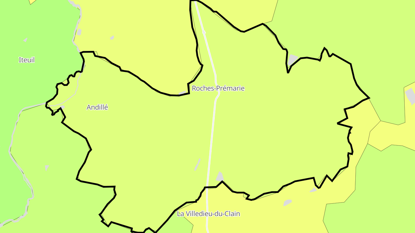 Carte des prix de l'immobilier Roches-Prémarie-Andillé