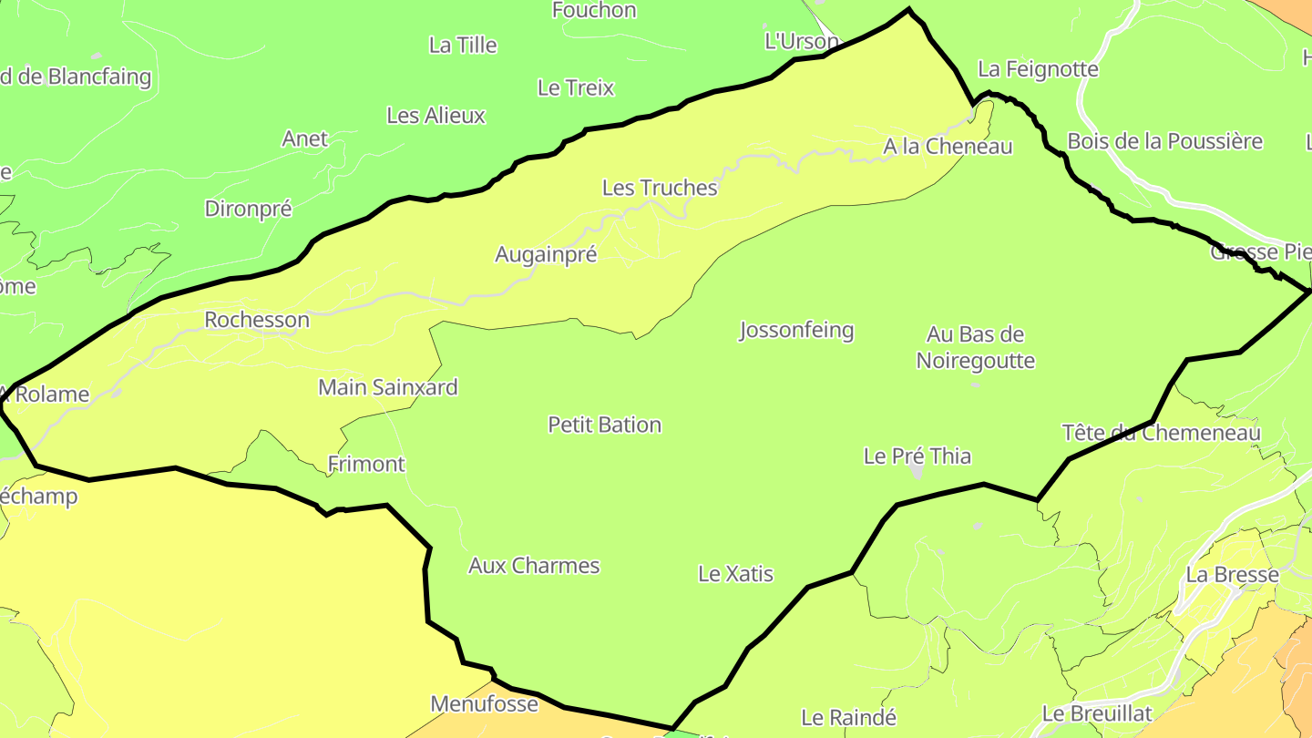 Carte des prix de l'immobilier Rochesson